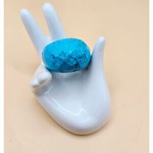 Handcrafted Turquoise Pre-Loved Size 8 Ladies Ring